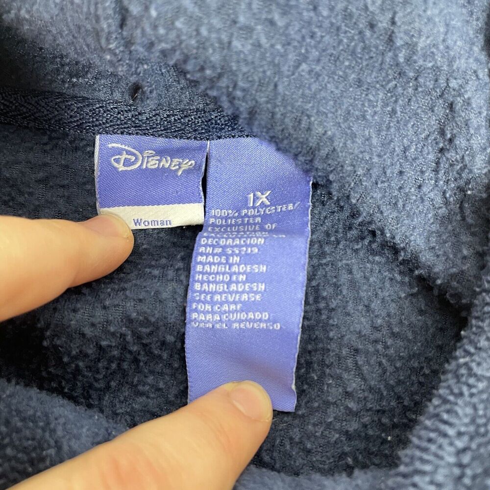 Eeyore Full Zip Hoodie Sweatshirt, Womens 1X, Dark Blue, Disney, Long Sleeve - Picture 4 of 9
